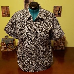 George Black & White Dotted Blouse